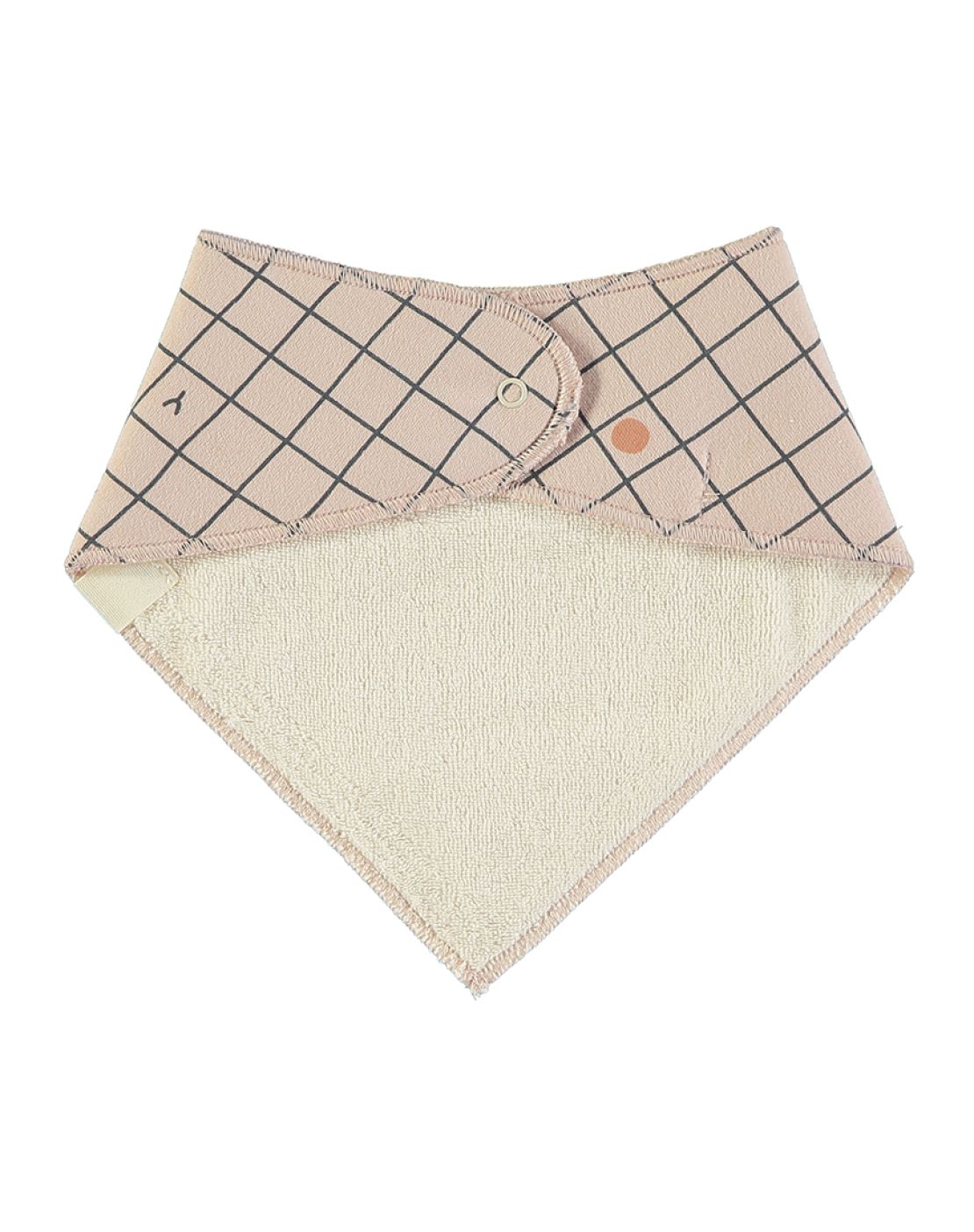 Bandana bib (Pack of 2 units)<br>CHECKS NUDE