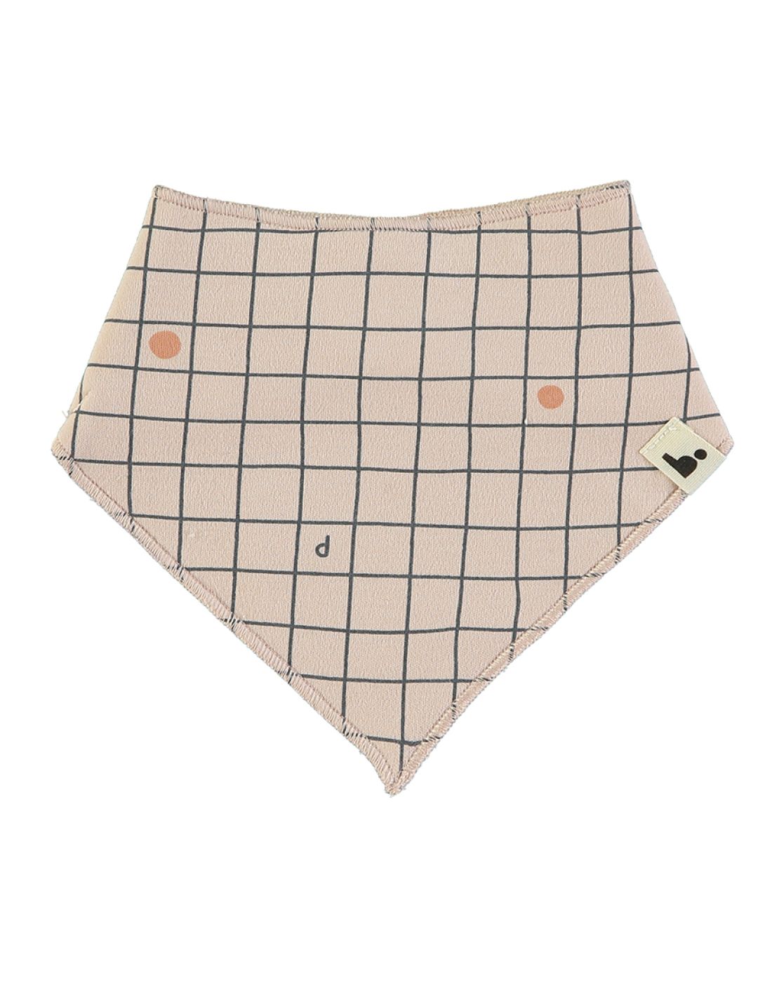 Bandana bib (Pack of 2 units)<br>CHECKS NUDE