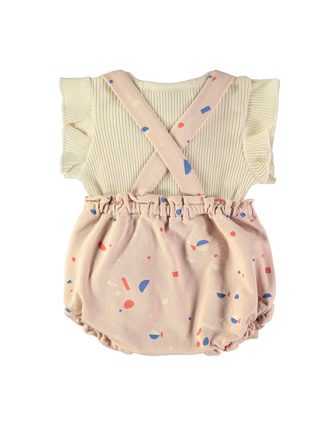 Bloomer with suspenders + T-shirt<br>Sardines Pink