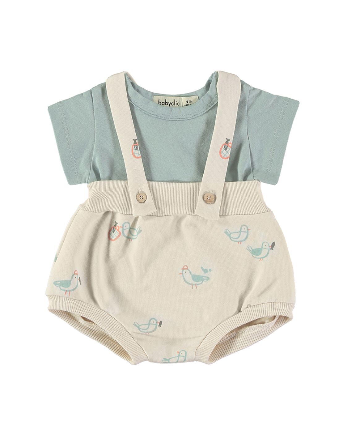 Bloomer with suspenders + T-shirt<br>Seagull