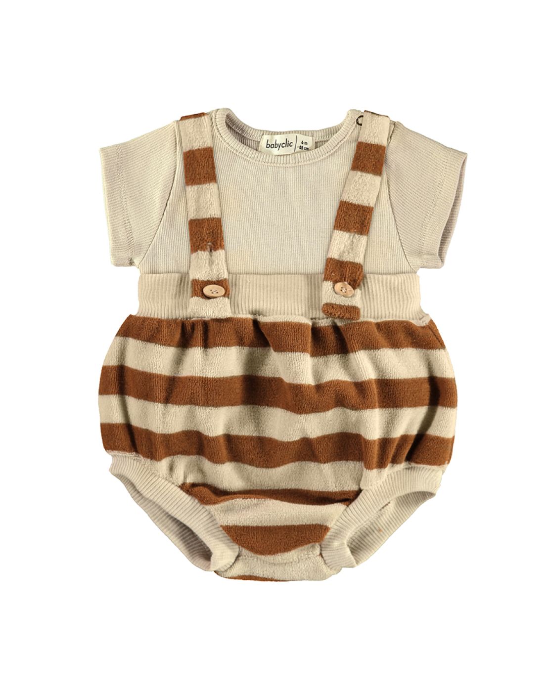 Bloomer with suspenders + T-shirt<br>Stripes Cin