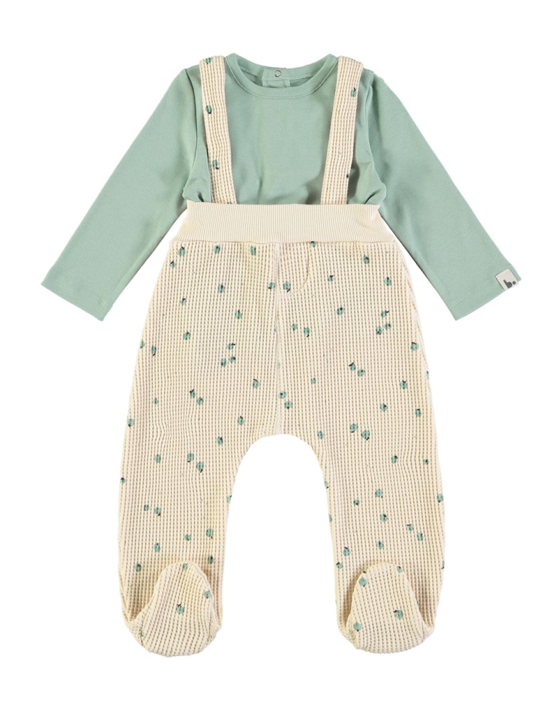 Salopettes + Tshirts<br>LITTLE FRUITS GREEN
