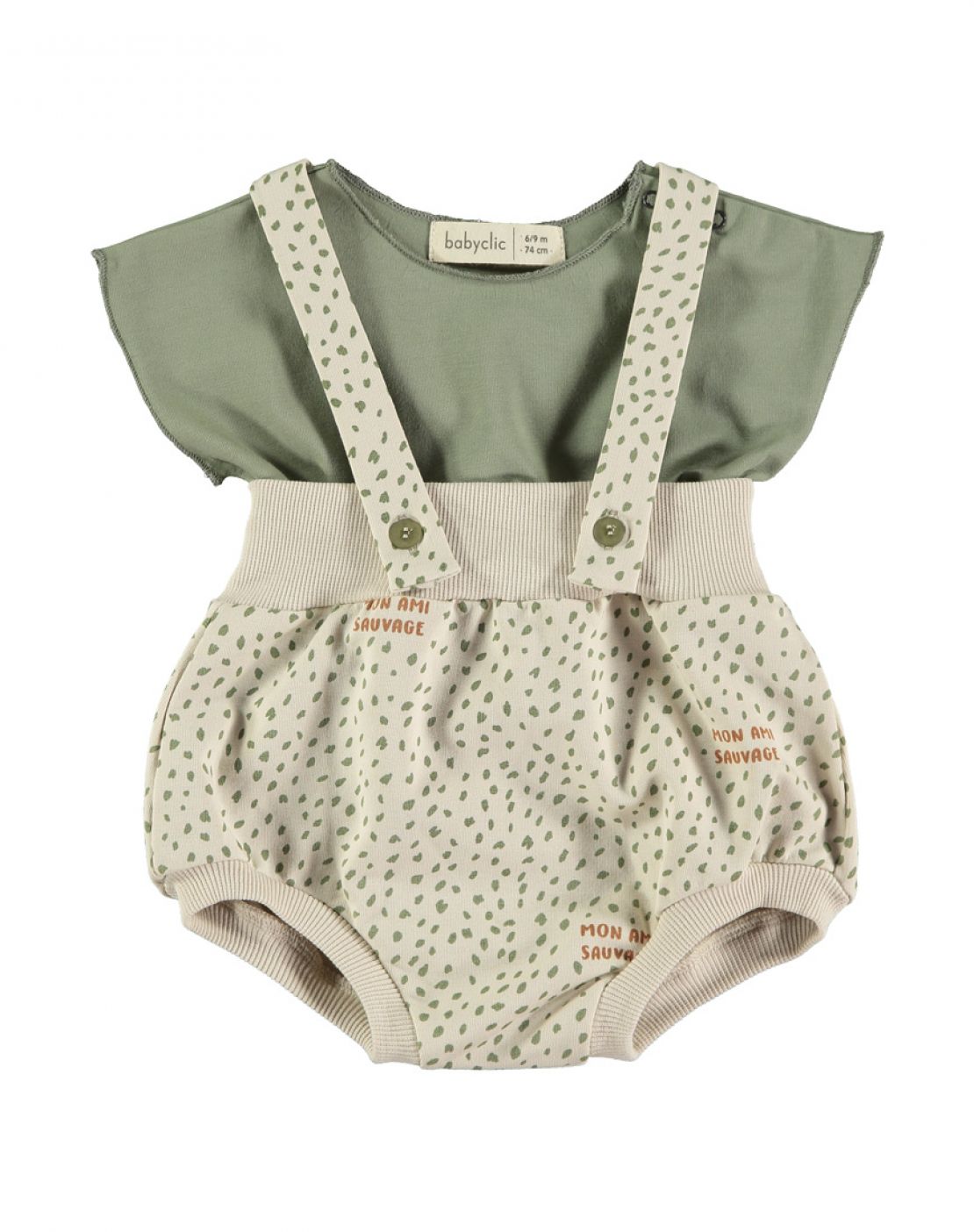 Culotte con tirantes + camiseta - SAUVAGE VERDE