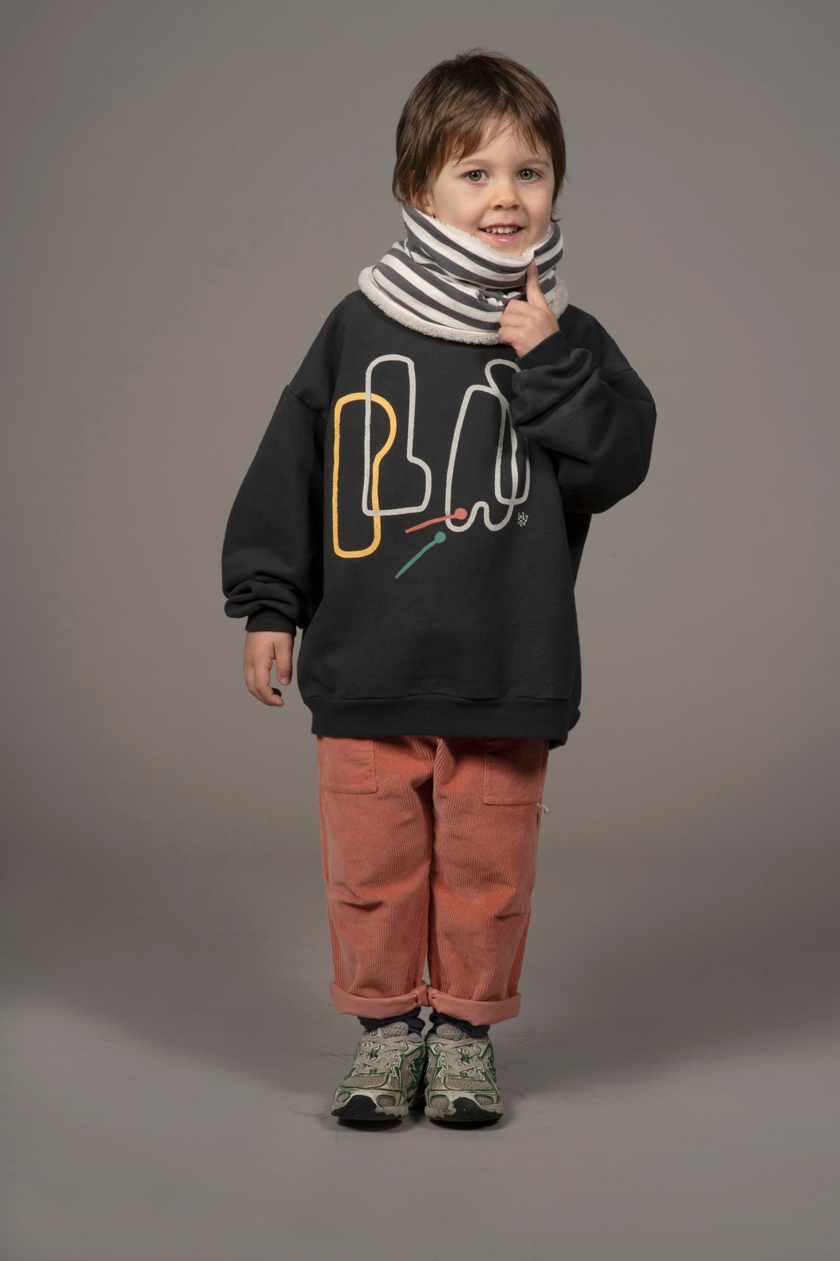 Neck warmers - STRIPES GRAPHITE